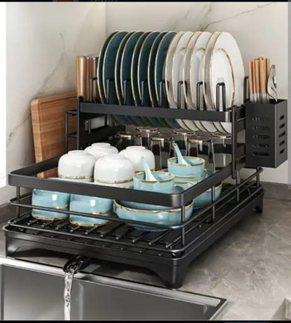 Foldable Dish Drying Rack – Space Saving Kitchen Drainer Organizer